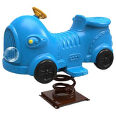 Huitich outdoor baby car spring rider in blue with a fun design for playgrounds and outdoor play areas